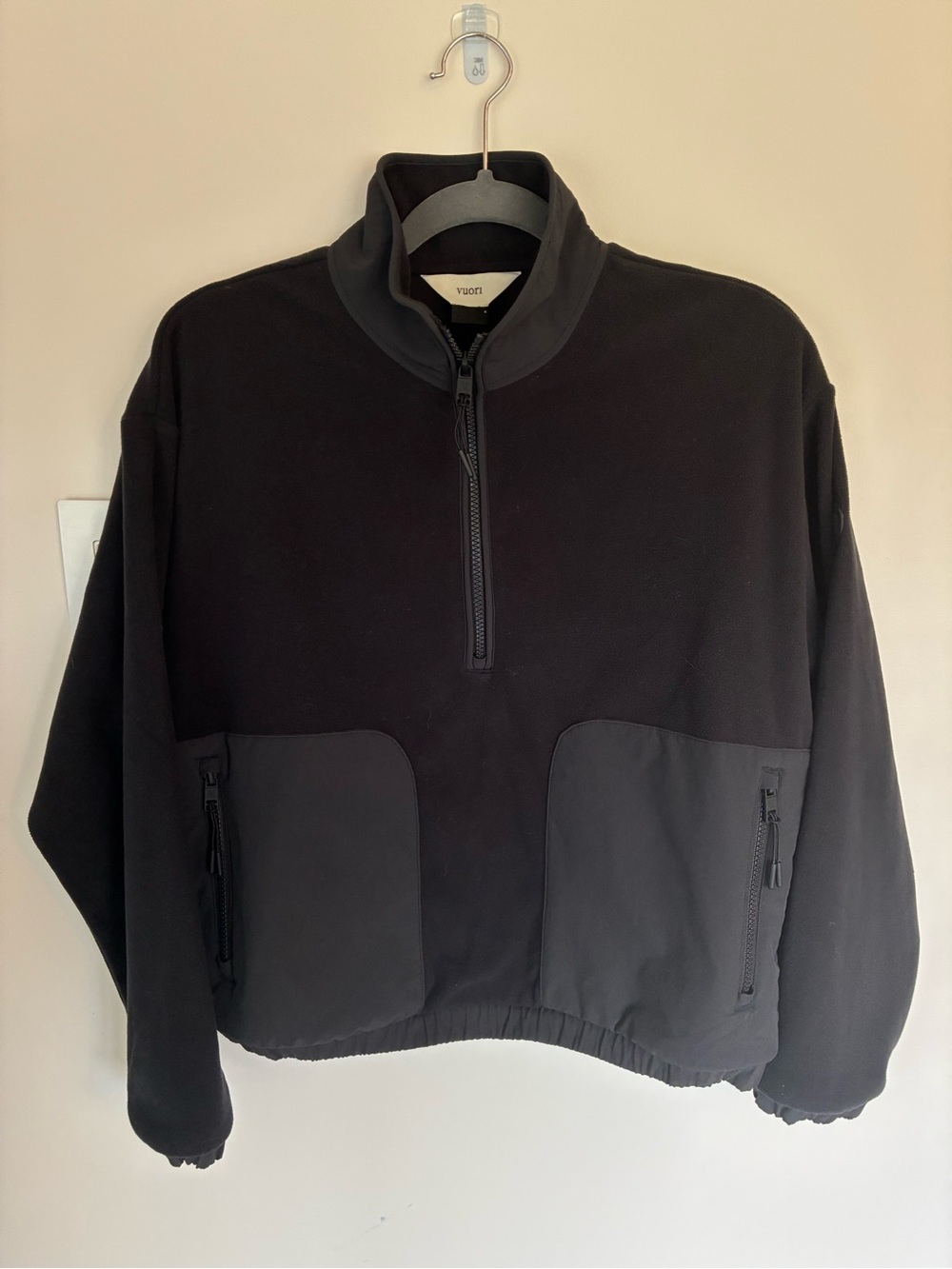 Vuori Black Alpine Quarter-Zip Fleece Jacket